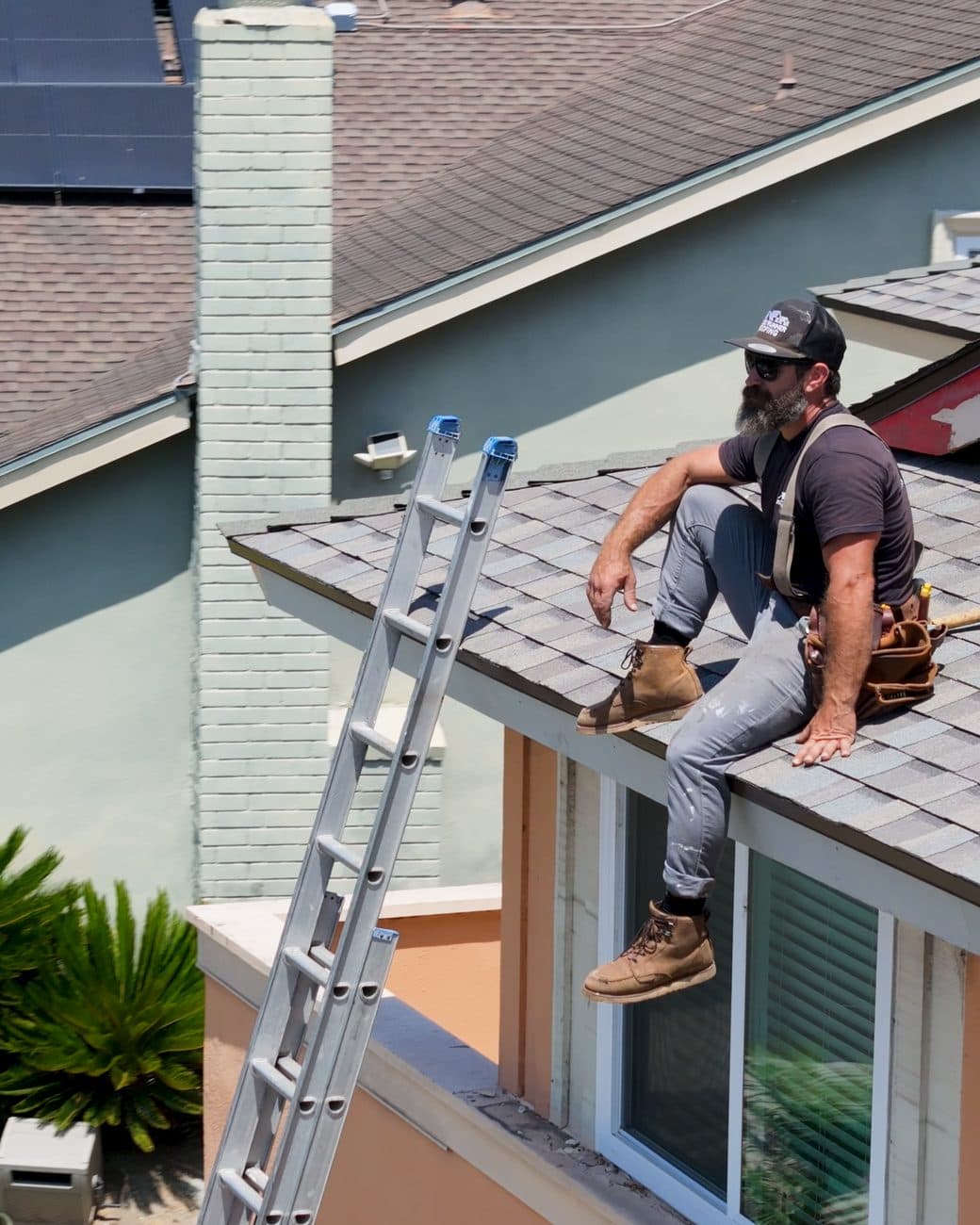 Roof sheathing and framing visible during a Ridge Runner Roofing inspection